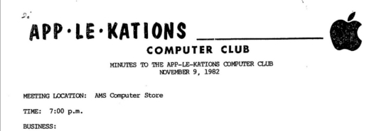 Charlotte Apple Computer Club founding meeting documentation