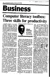 The Herald Sunday business article February 1988